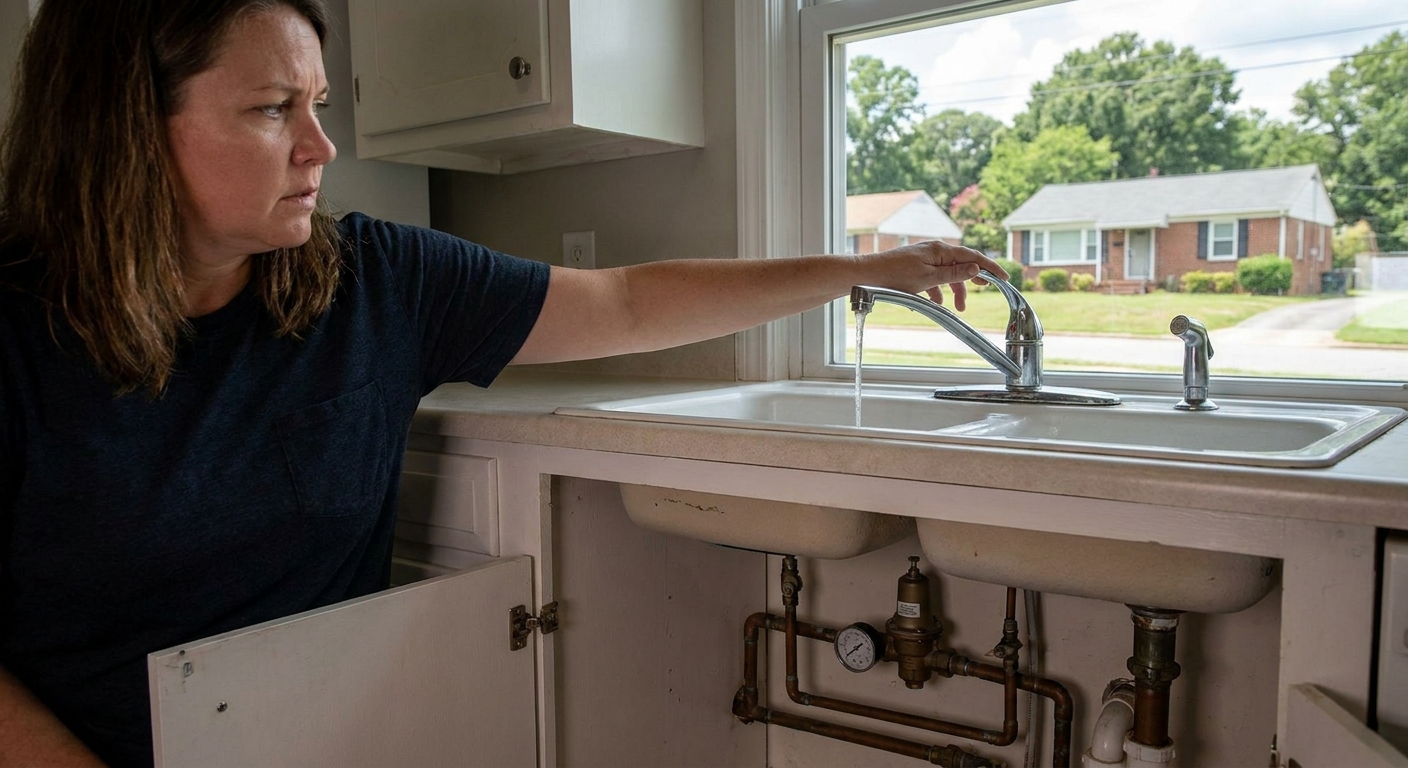 Low water pressure in Greer caused by plumbing issues such as leaks, corrosion, or clogged pipes