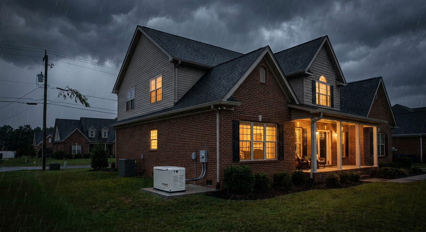 Backup generator in Greer keeping home powered during outage