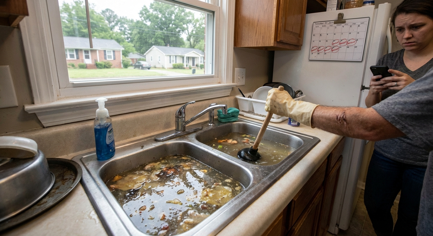 Drain Backups Happening More Often in Greer Kitchens
