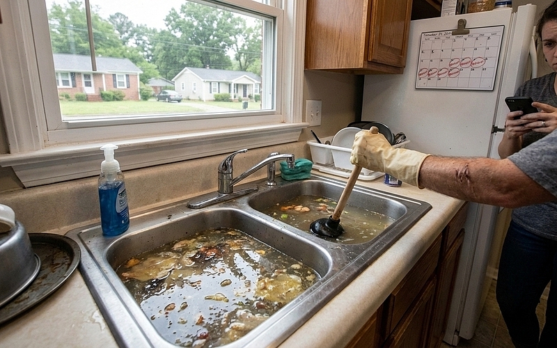 Drain Backups Happening More Often in Greer Kitchens