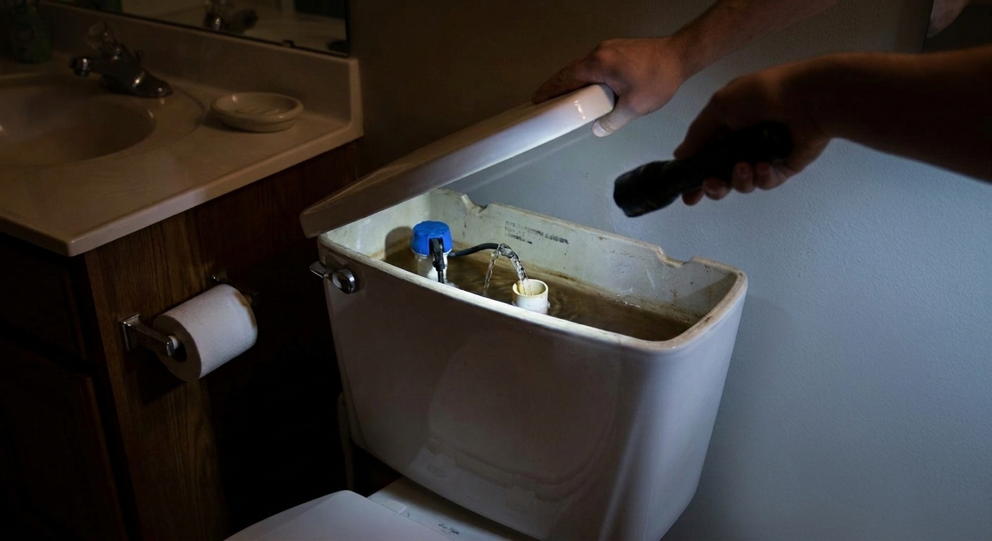 Toilet running at night in Greer causing water waste and noise